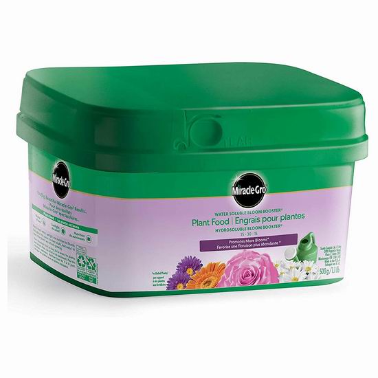  Miracle-Gro 2756210 水溶性花卉植物复合肥料（500g） 7.12加元！