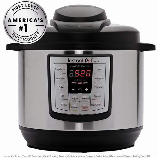  Instant Pot IP-LUX60 V3 6夸脱多功能电压力锅 89.97加元包邮！