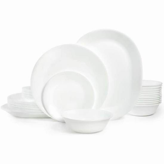  近史低价！Corelle 康宁 Winter Frost 白色餐具12人组38件套6.3折 135.89加元包邮！