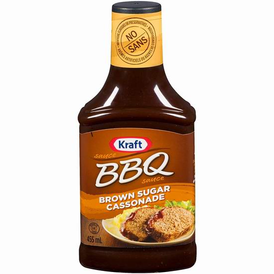  白菜价！Kraft 卡夫 BBQ 红糖烧烤酱（455ml）3.折 0.77加元！