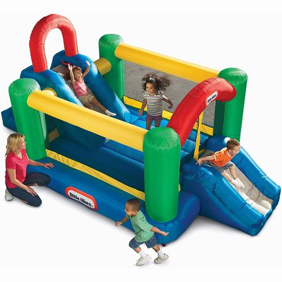  Little Tikes 小泰克 Jump and Double Slide 双滑梯 大型一体式儿童充气蹦床6.7折 493.99加元包邮！