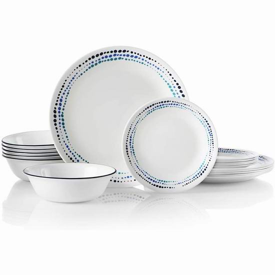  Corelle 康宁 1134331 蓝色海洋 印花餐具18件套6.1折 78.02加元包邮！