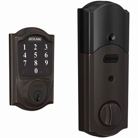  历史新低！Schlage 西勒奇 BE468GBAK CAM 716 Connect Smart 触控式 智能密码门锁6.6折 166.04加元包邮！