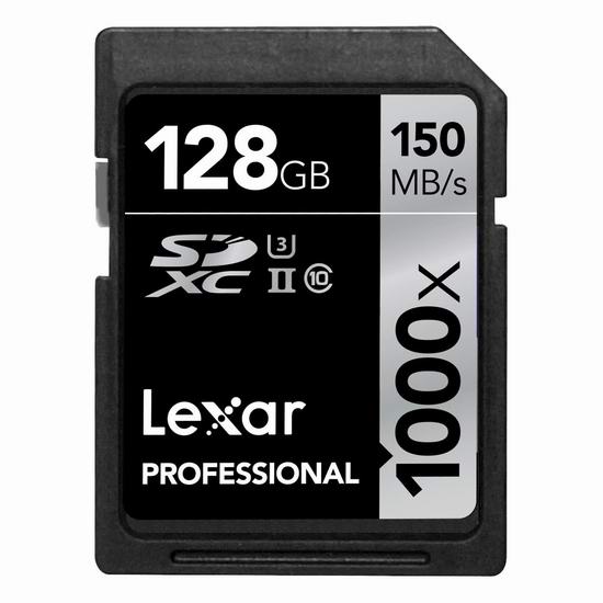  历史新低！Lexar 雷克沙 Professional 1000x 128GB高速SDXC存储卡 44.99加元包邮！