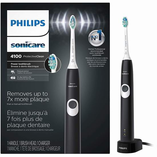  Philips 飞利浦 ProtectiveClean 4100 声波电动牙刷6折 47.95加元包邮！2色可选！会员专享！