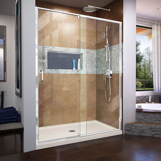  DreamLine Flex 带底座 钢化玻璃淋浴房4折 634.73加元包邮！