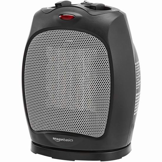  AmazonBasics 1500W  一机两用 陶瓷电取暖器/电风扇 36.26加元包邮！