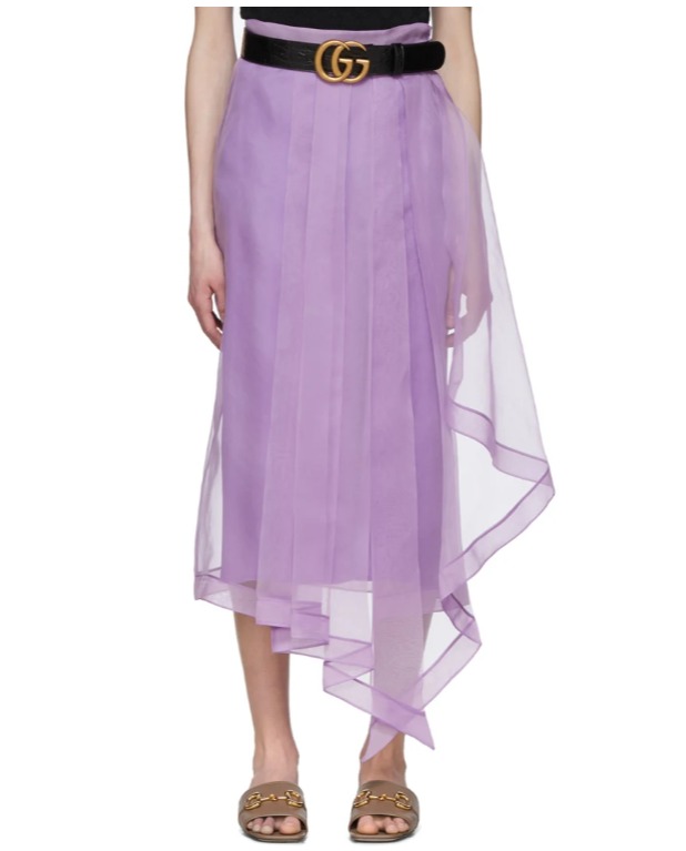  Gucci Organdy 香芋紫真丝半身裙 2450加元，香芋紫这种颜色太温柔了，女星都为它代言
