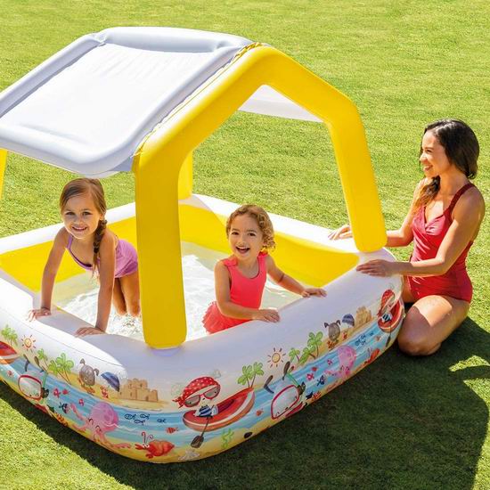  Intex Sun Shade 带遮阳棚 儿童充气戏水游泳池 74.95加元包邮！