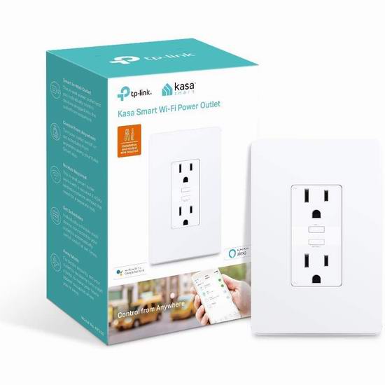  TP-Link Kasa KP200 WiFi智能墙面插座 15.98加元（原价 27.99加元）