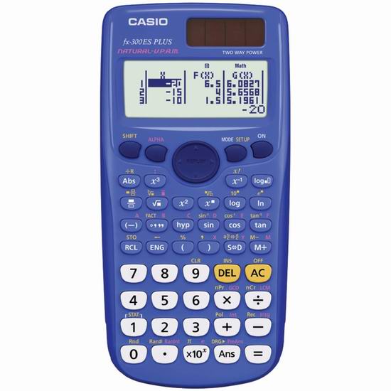  历史新低！Casio 卡西欧 FX300ES Plus 太阳能科学计算器5折 10加元！2色可选！