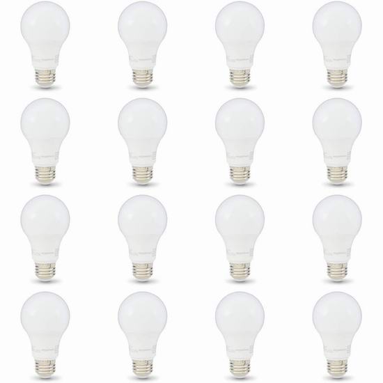  AmazonBasics A19 40瓦等效 LED节能灯16件套 27.95加元！2色温可选！