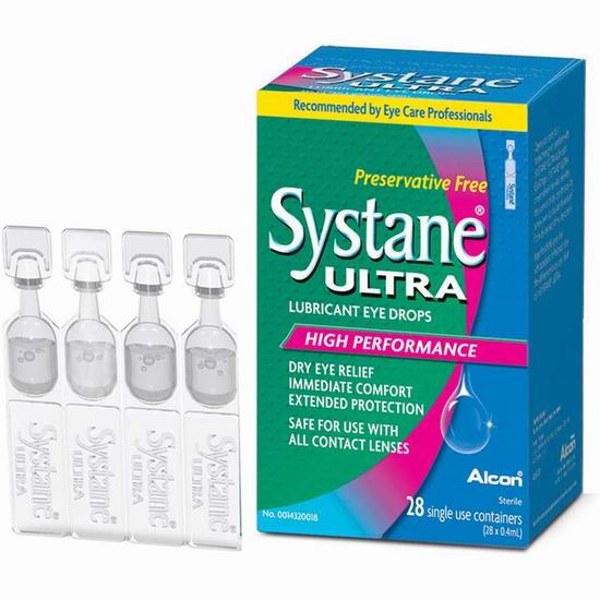  Systane 思然 Ultra 无防腐剂 超润滑 人工泪液/滴眼液（28x0.4ml）15.99加元