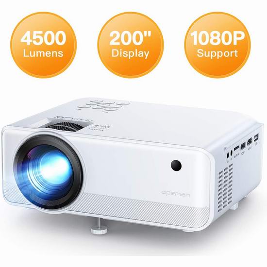  APEMAN 4500流明 家庭影院LED高清投影仪 7.6折 129.99加元包邮！