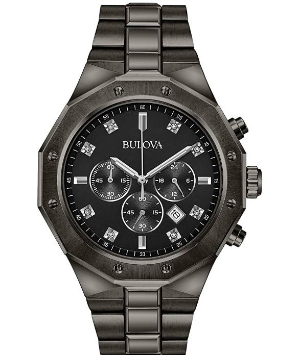  Bulova  Grey IP 三眼计时 男士钻石腕表 284.61加元，原价 725加元，包邮