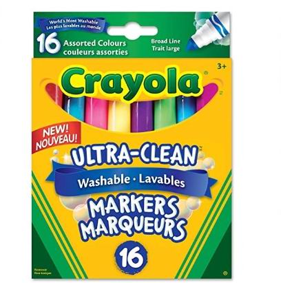  Crayola 绘儿乐 可水洗 粗线标记16支 5.48加元（原价 10.99加元）