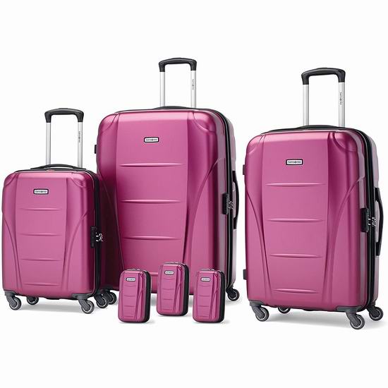  历史新低！Samsonite 新秀丽 Winfield NXT 21/26/30英寸 全PC轻质 玫瑰红 时尚行李箱6件套 259.99加元包邮！
