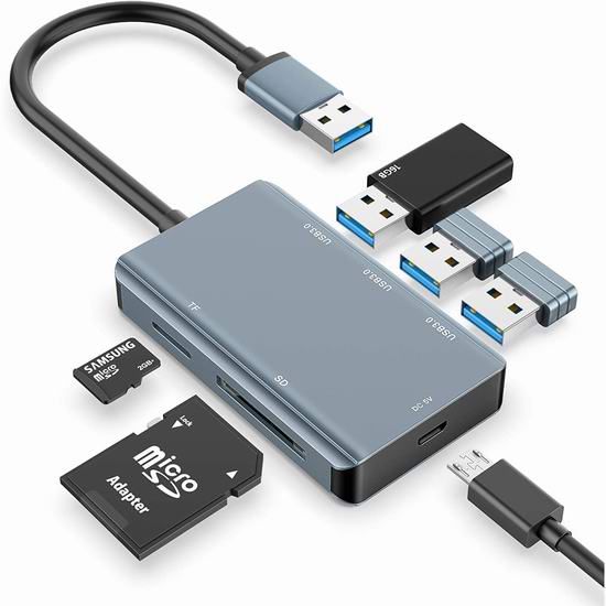  手慢无！Vilcome USB 3.0 读卡器/集线器 14.44加元！送价值13.99加元HDMI三转一切换器！2款可选！