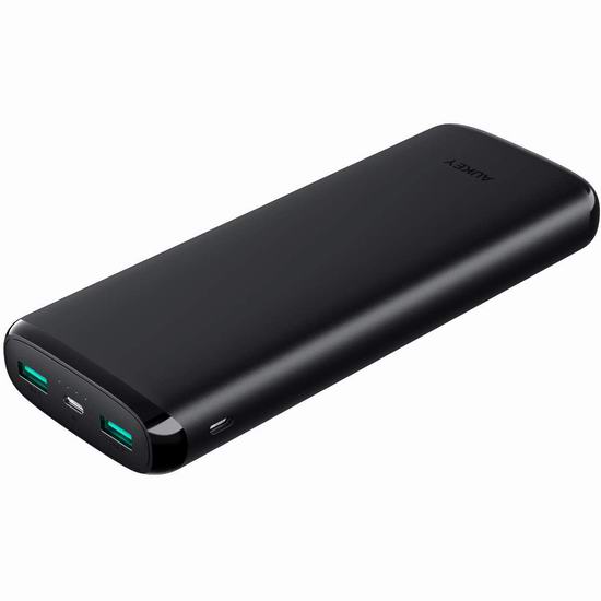  历史新低！Aukey 20000mAh 双口便携式快速充电移动电源/充电宝 24.99加元！具有低电流模式！