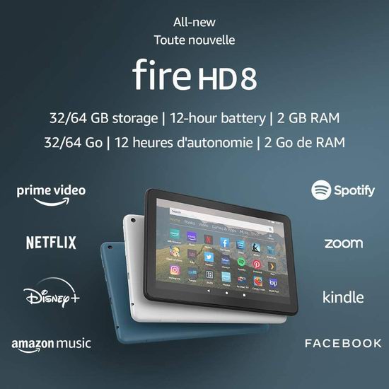  Fire HD 8寸 平板电脑（32GB/64GB） 79.99-109.99加元包邮！3色可选！