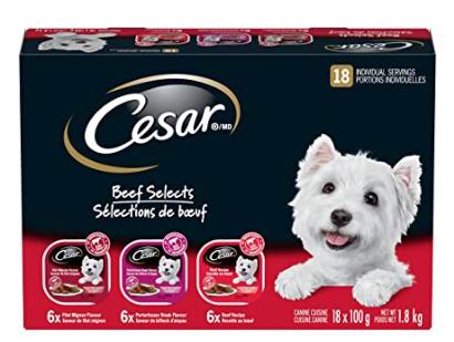  CESAR 牛肉/牛排风味湿狗粮 18个×100克 14.72加元，原价 17.49加元