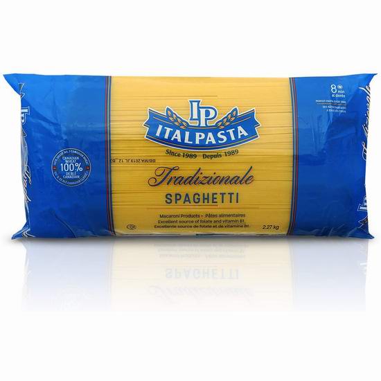  历史新低！Italpasta Spaghetti 意大利面条（2.27公斤） 2加元！2款可选！