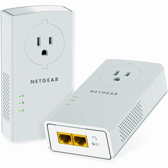  历史新低！NETGEAR PLP2000 Powerline Adapter 2000Mbps 电力线网络适配器/电力猫2件套6折 78.56加元包邮！