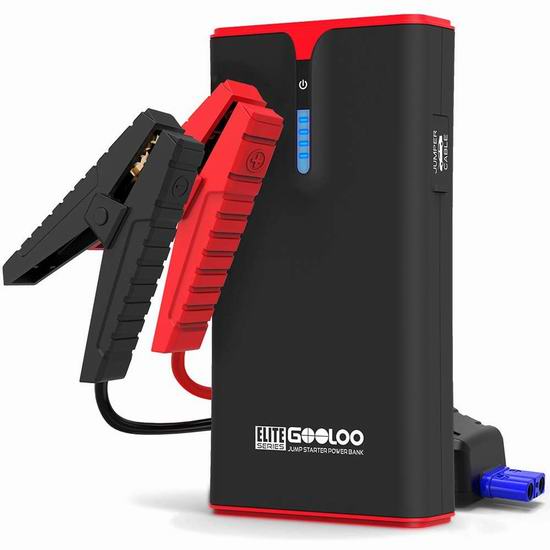  GOOLOO 1500A 15000mAh 便携式移动电源/充电宝/手电筒/汽车电瓶紧急启动电源 79.19加元包邮！免税！