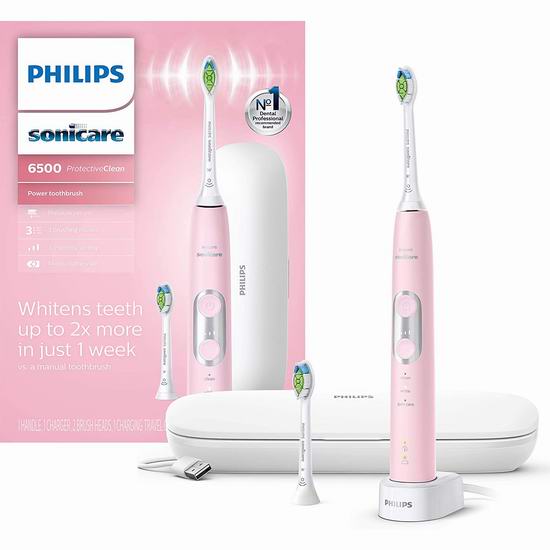  历史最低价！Philips 飞利浦 Hx6462/05 Sonicare 6500 声波震动 智能牙刷6.3折 119.99加元包邮！2色可选！