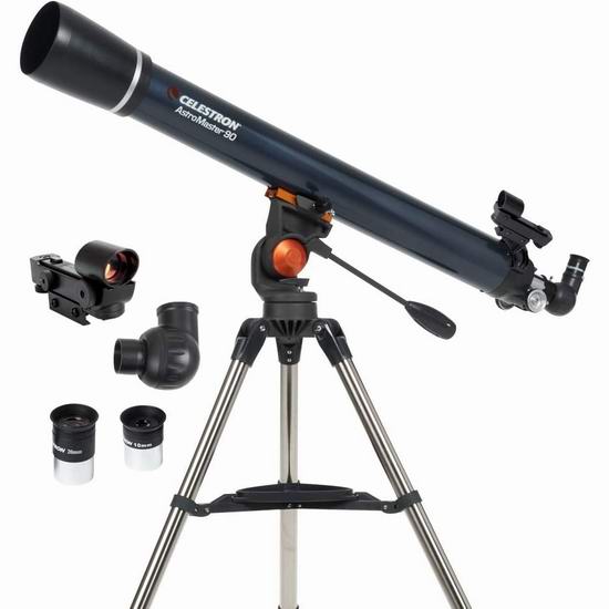  Celestron 星特朗 21063 AstroMaster 90 AZ折射 天文望远镜5折 199.99加元包邮！