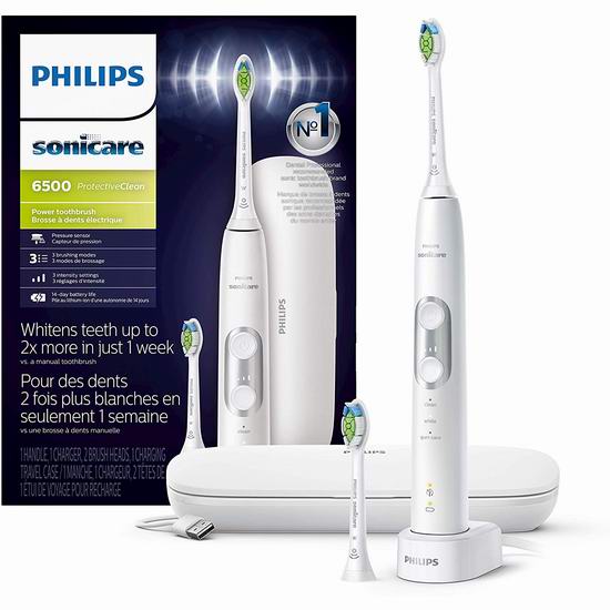  金盒头条：历史最低价！Philips 飞利浦 HX6462/05 Sonicare 6500 声波震动 智能牙刷 129.95加元包邮！