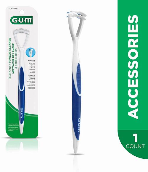  GUM 双效舌苔刷 舌刮清洁器 清新口气去异味 5.29加元