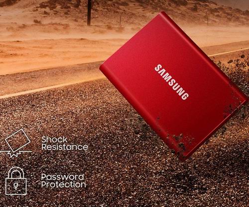  Samsung Portable SSD T7 500GB/1TB/2TB 固态硬盘8折 99.99加元起