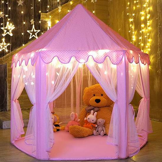  MonoBeach Princess Castle LED星星灯饰 粉红超美公主帐篷 49.99加元（原价 65.99加元）