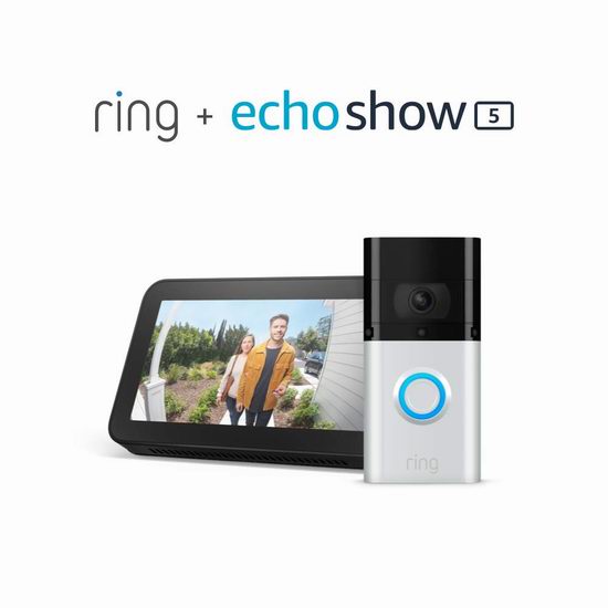  新品 All-new Ring Video Doorbell 3 Plus 智能可视门铃5.8折 224.99加元包邮！送价值99.99加元Echo Show 5智能显示器！会员专享！