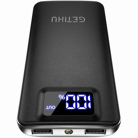  历史新低！GETIHU 10000mAh 便携式移动电源/充电宝5.2折 13.99加元！