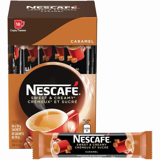  NESCAFÉ 雀巢香甜奶油 奶油焦糖 速溶咖啡（108袋） 29.94加元！