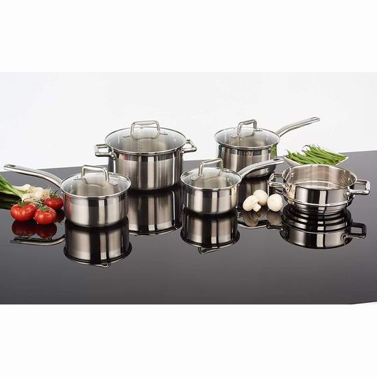  历史最低价！T-Fal G707S954 Inspire Techno Release 不锈钢锅具9件套 89.99加元包邮！