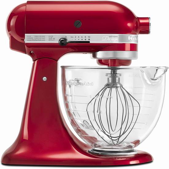  KitchenAid 厨宝 Artisan 名厨系列 KSM155GBCA 经典红 5夸脱多功能厨师机5.6折 349.99加元包邮！