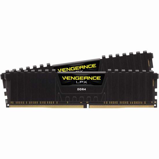  历史新低！Corsair Vengeance 海盗船复仇者 LPX 16GB (2x8GB) DDR4 台式机内存套件 49.97加元包邮！