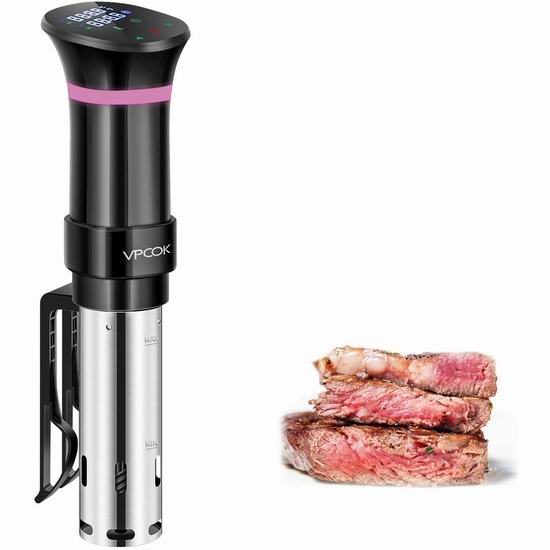  VPCOK Sous Vide 低温慢煮机 84.79加元限量特卖并包邮！懒人也能做出米其林！