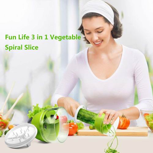  Fun Life 4合1手动蔬菜螺旋切丝机 16.99加元