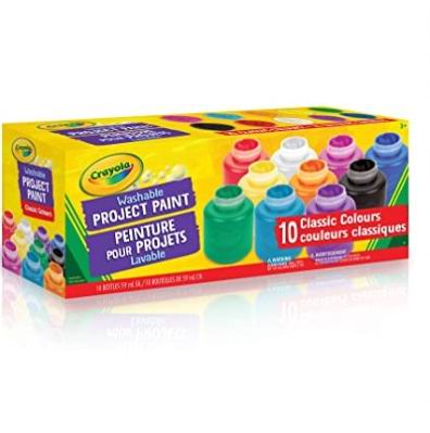  Crayola 可水洗颜料罐 10×59毫升 7.88加元（walmart同款价 13.99加元）