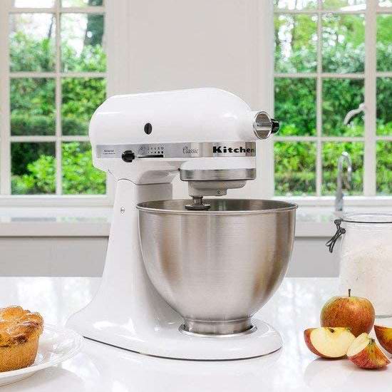  折扣升级！KitchenAid K45SSWH 4.5夸脱 经典系列立式多功能搅拌厨师机5.5折 237.15加元包邮！2色可选！