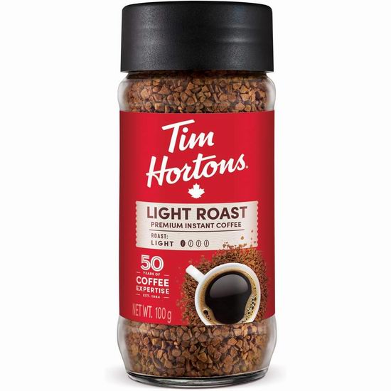  Tim Hortons 轻度烘焙速溶咖啡（100克）5.9折 4.72加元！
