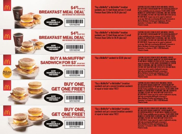 McDonald's 麦当劳 2020年秋季优惠券出炉，有效期至10月11日！