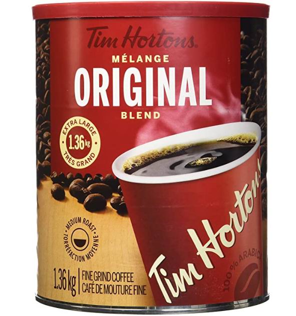  Tim Hortons原始混合咖啡 1.36公斤 29.97加元，原价 51.99加元