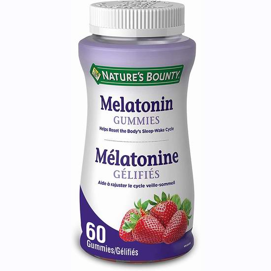  Nature's Bounty 自然之宝 Melatonin 褪黑素软糖（草莓味）60粒装 6.97加元包邮！