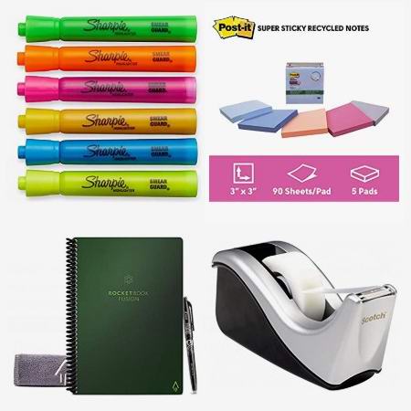  金盒头条：精选 Sharpie、Post-it、Rocketbook 等品牌荧光笔、便利贴、神奇智能笔记本、文件夹、透明胶、橡皮擦等3.8折起！