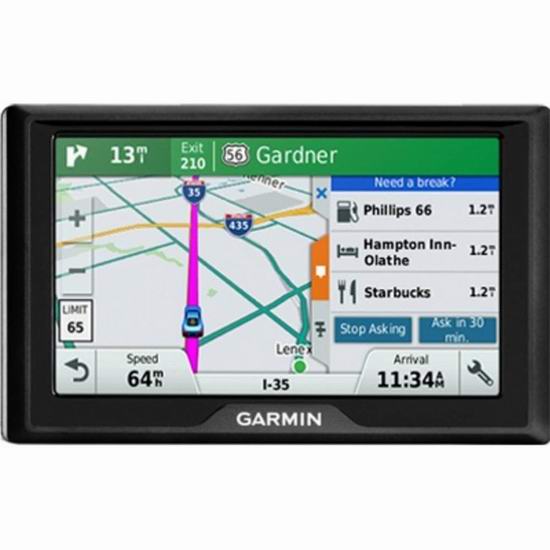  翻新版 Garmin 佳明 Drive 50 5英寸车载GPS导航仪 93.32加元包邮！终身地图更新+红灯超速电子眼预警！